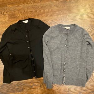 Set of 2 -Banana Republic Extra Fine Merino Wool Cardigan -black and gray XS